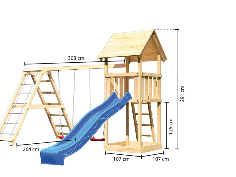 Gehe zu Vollbildansicht: Akubi Spielturm »Lotti« mit Rutsche, Massivholz - Bild 33