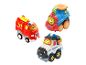 VTech Fahrzeuge: Feuerwehrauto, Zug und Polizeiauto.