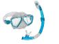 Crivit Tauchmaske und Schnorchel, transparent blau.
