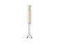Cremefarbener Stabmixer mit Bedientasten und Edelstahlstab.