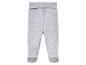 Graue Babyhose mit Füssen.