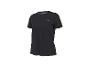 Schwarzes kurzärmeliges Sport-T-Shirt mit Rundhalsausschnitt und Logo auf der Brust