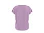 Rückenansicht eines schlichten hellvioletten Kurzarm-T-Shirts.