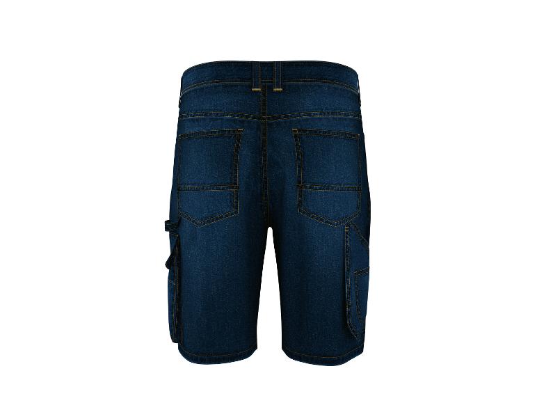Dunkelblaue Jeans-Shorts, Rückansicht