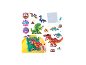 Perlenbastelset mit verschiedenen Dinosaurier-Designs, einer Steckplatte und einer Sprühflasche.