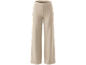 Beige Damen-Weitbeinhose mit elastischem Bund