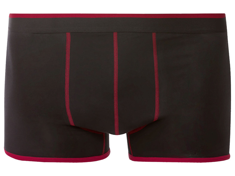 Schwarze Boxershorts mit roten Details.
