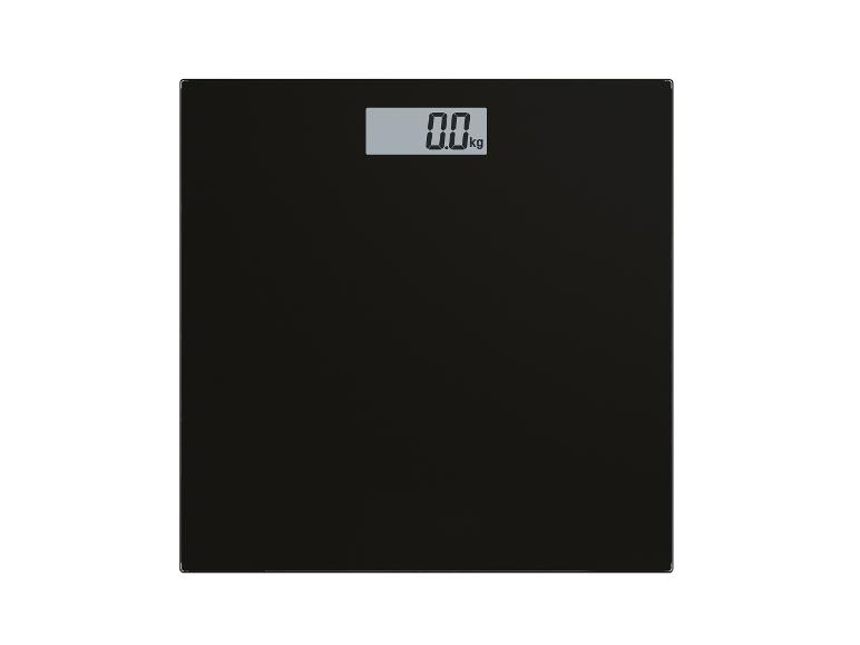 Schwarze digitale Personenwaage mit LCD-Anzeige