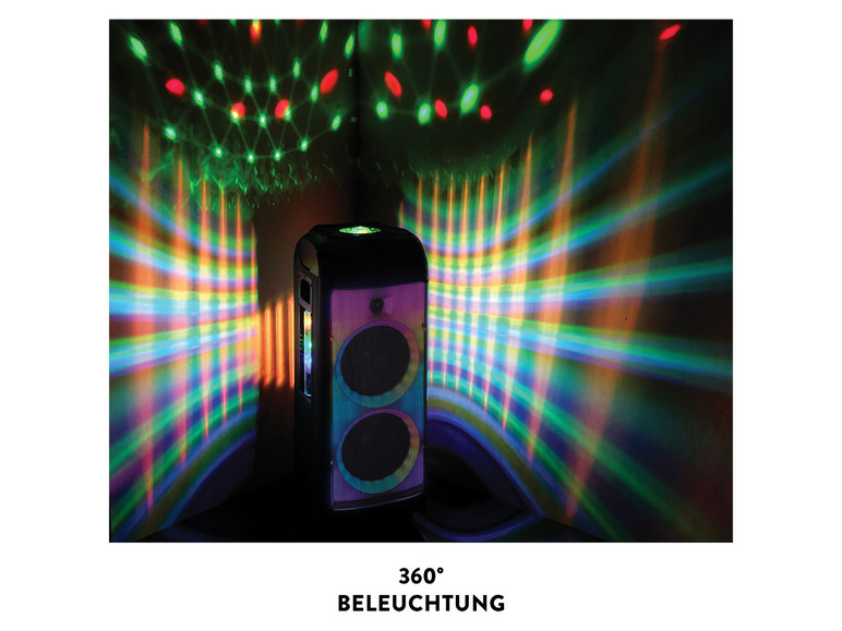 Gehe zu Vollbildansicht: Lenco Bluetooth-Party-Lautsprecher mit Diskokugel »PA-360BK« - Bild 14