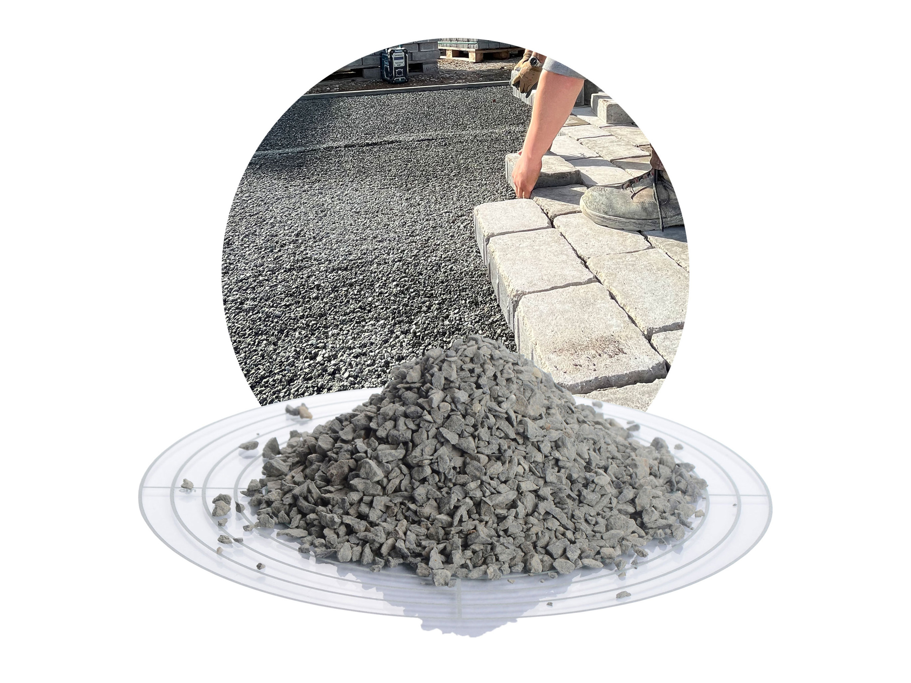SCHICKER MINERAL Diabas Pflastersplitt (1-5 mm, 25 kg, Grau)