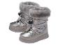 Silberne Kinder-Schneestiefel mit Fell und Schnürung