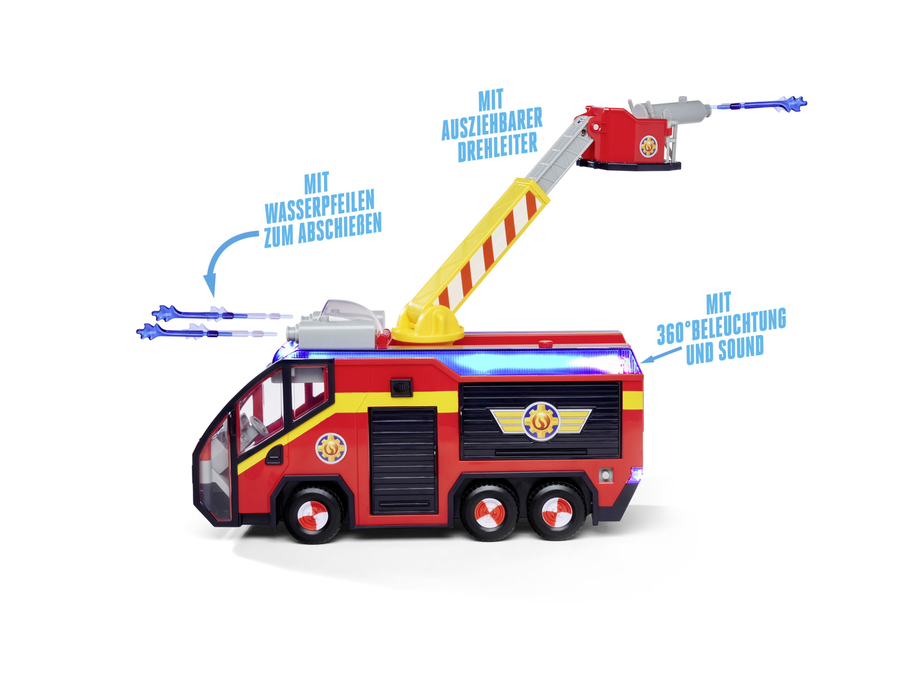 SIMBA Spielzeug-Feuerwehr Feuerwehrmann Sam, Jupiter, mit Licht- und Soundeffekten – Bild 2 von 4