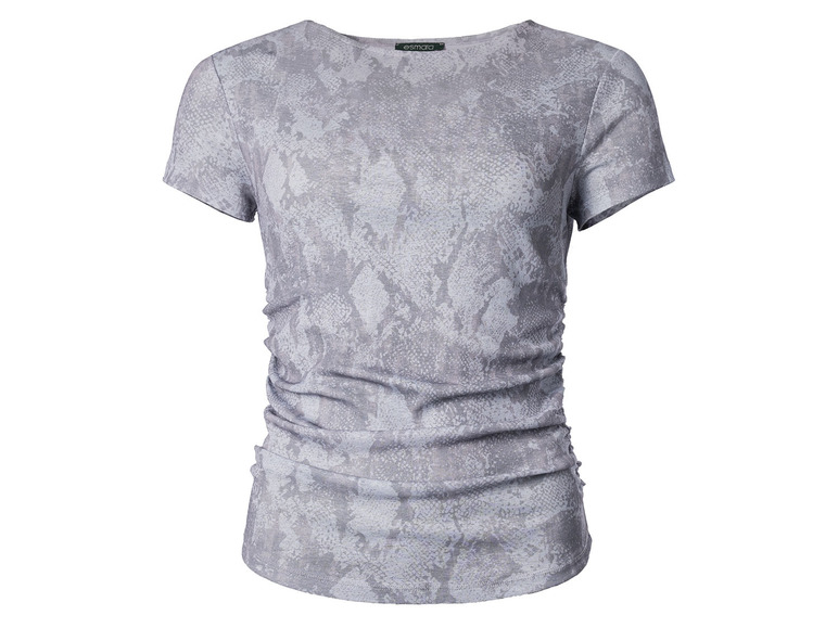 Gehe zu Vollbildansicht: esmara® Damen Mesh-T-Shirt mit modischem Snake-Print, grau - Bild 1