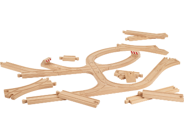 LUPILU® Schienen- und Weichen-Set, 27-teilig