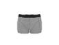 Graue Baumwoll-Boxershorts für Herren mit schwarzem Gummibund und weißen Streifen.