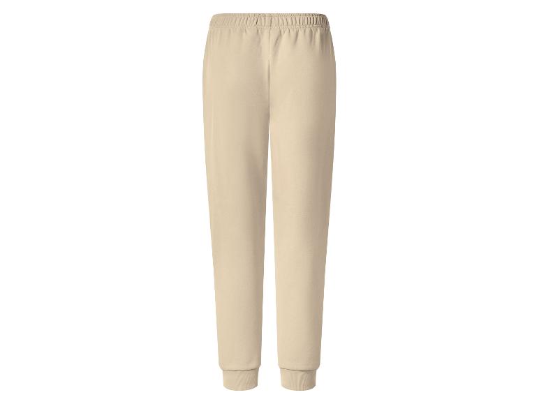 Beige Jogginghose mit elastischem Bund und gerippten Bündchen.