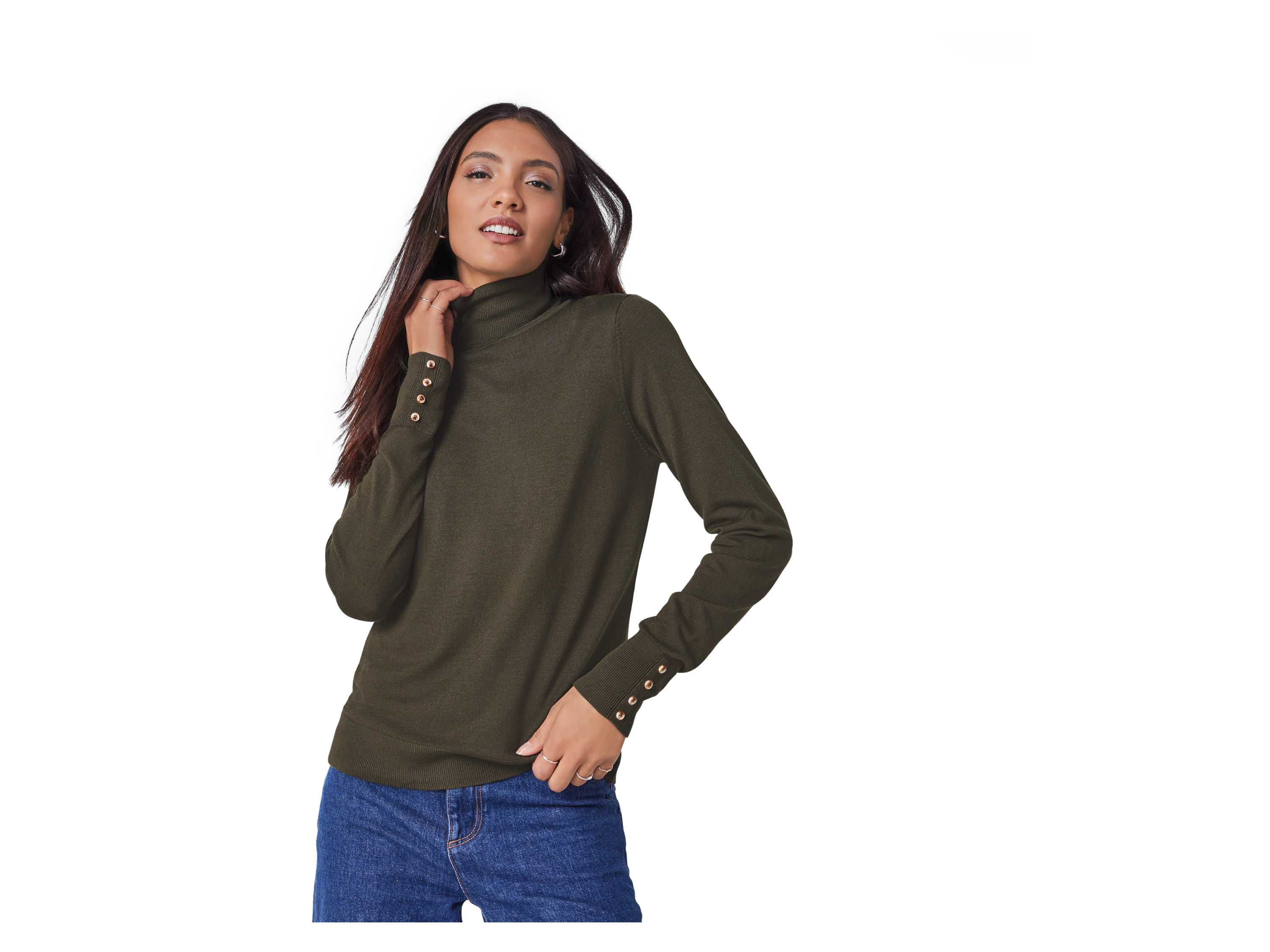 Thumbnail - esmara® Damen Feinstrickpullover (Khaki, S(36/38))