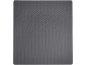 Graue gesteppte Decke mit einem Muster aus diagonalen und vertikalen Nähten.