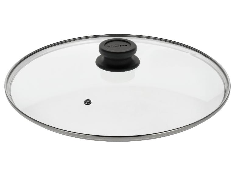 Glasdeckel für Topf mit schwarzem Knauf