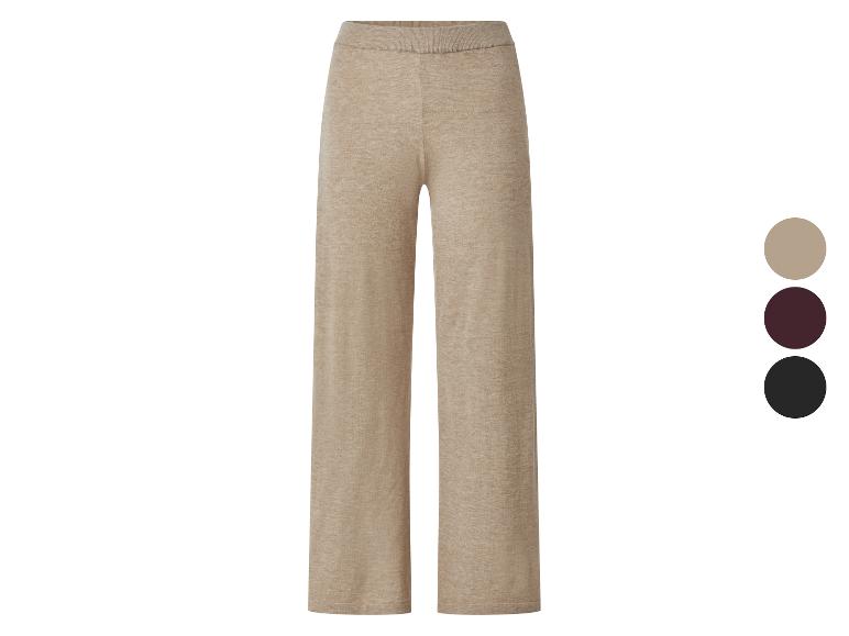 Beige Strickhose mit Farboptionen in Bordeaux und Schwarz.
