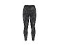 Damen-Sportleggings in Schwarz-Grau mit abstraktem Muster und elastischem Bund.