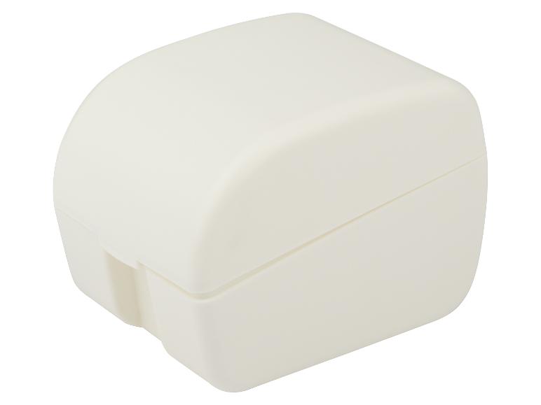 Weiße Kunststoff-Aufbewahrungsbox mit Deckel