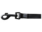 Ein schwarzes Hundehalsband mit einer Metallschnalle der Marke Ruffwear.