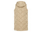 Beige gesteppte Weste mit Kapuze