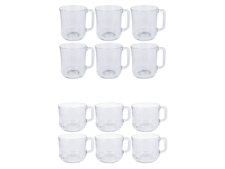 Gehe zu Vollbildansicht: Kaffee- und Teeglas Set, 6-teilig, aus Sodalimeglas - Bild 1