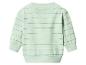 Hellgrünes Baby-Sweatshirt mit horizontalen Streifen.