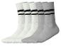 Fünf Paar gestreifte Socken in Weiß und Grau
