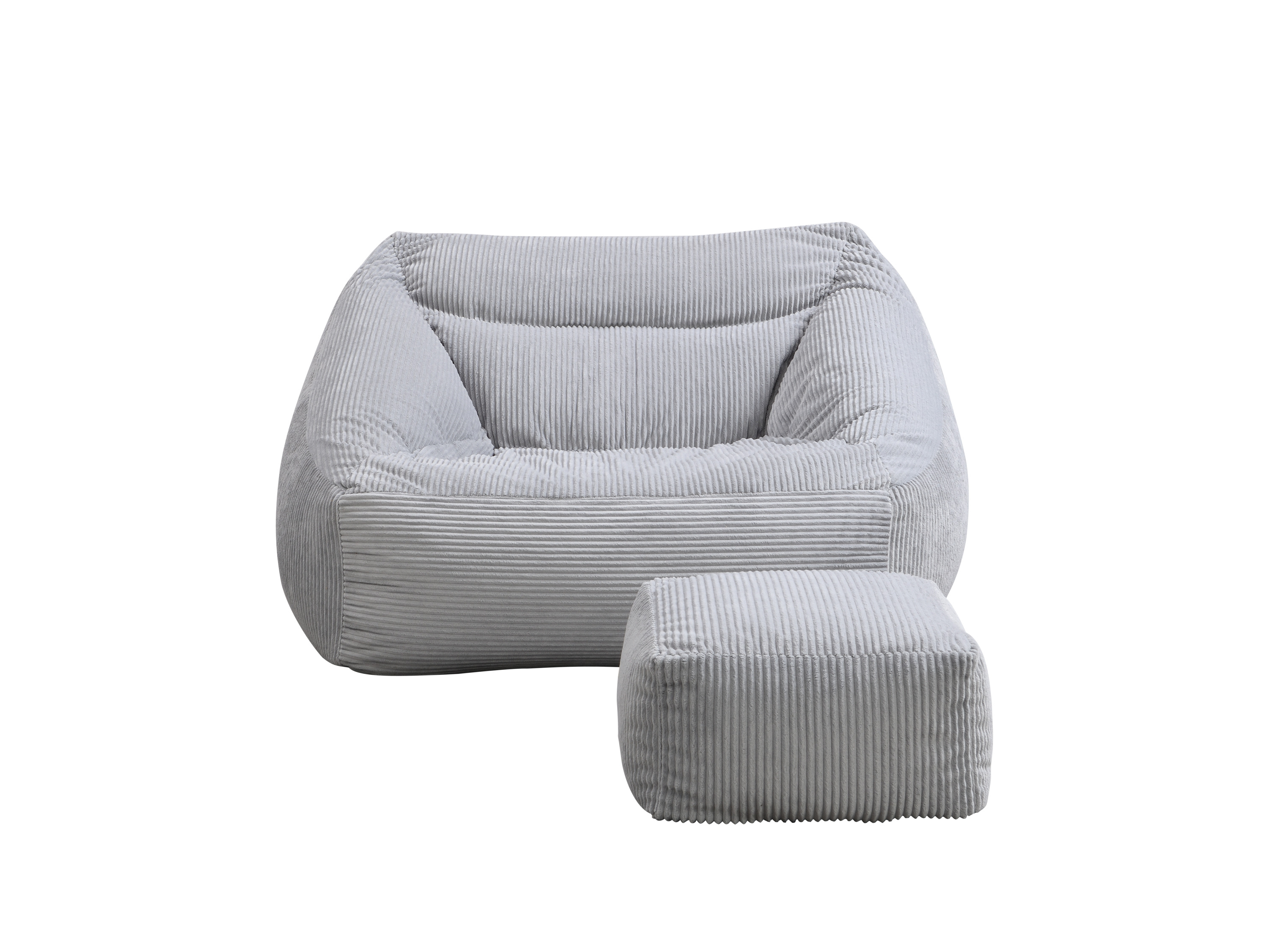 Thumbnail - HOME DELUXE Sitzsack COZY inkl. Hocker (Hellgrau)