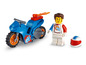 LEGO Minifigur mit Motorrad und Helm.