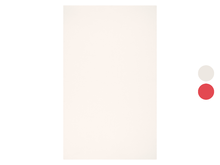 LIVARNO® Tischdecke, 140 x 240 cm, beige mit roten und beigen Farbmustern.