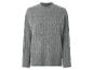 Grauer Zopfstrickpullover mit Stehkragen