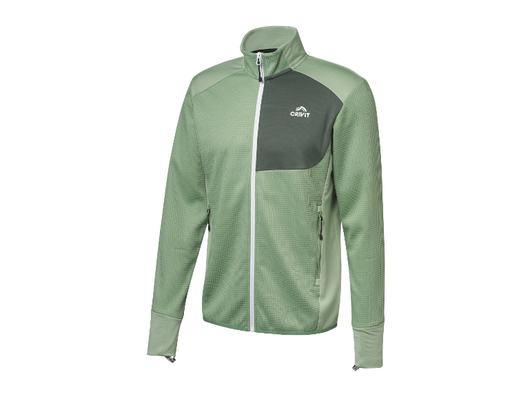Hellgrüne Crivit-Jacke mit Reißverschluss.