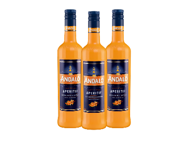 Andalö 3 x 0,7-l-Flasche Nordischer Aperitif Sanddornlikör 15% Vol