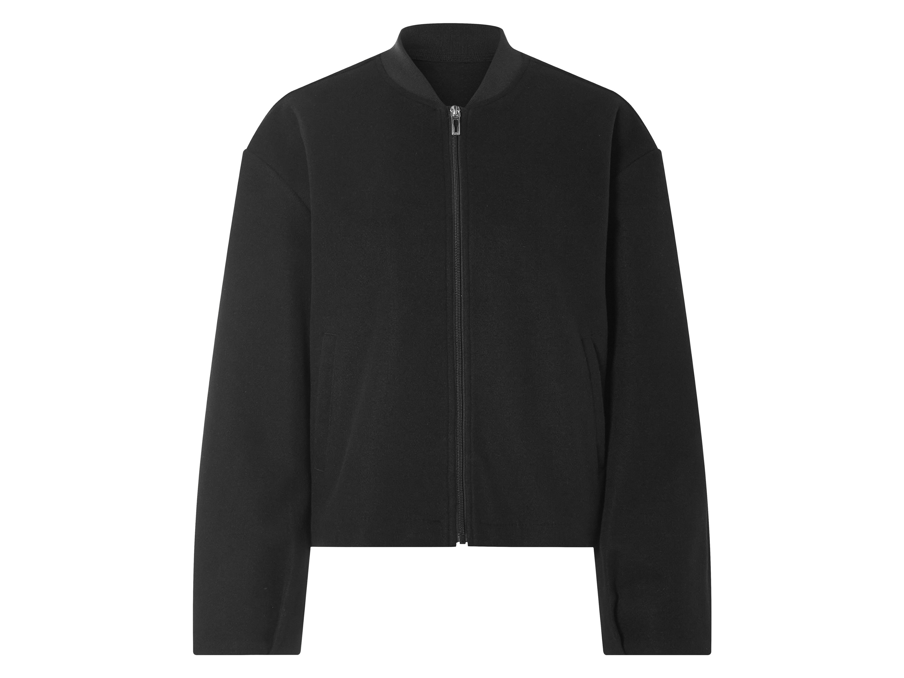 esmara® Damen Bomberjacke (Schwarz, L(44/46))““ | schwarz Muster: – Detail: lange Ballonärmel