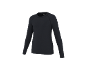 Schwarzes Langarmshirt mit Rundhalsausschnitt und Raglanärmeln.
