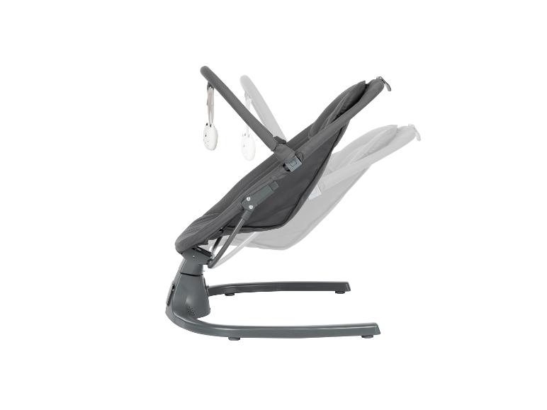 Graue Babywippe-Schaukel mit verstellbaren Positionen und Spielzeug