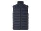 Dunkelblaue Herren-Steppweste mit Reißverschluss.