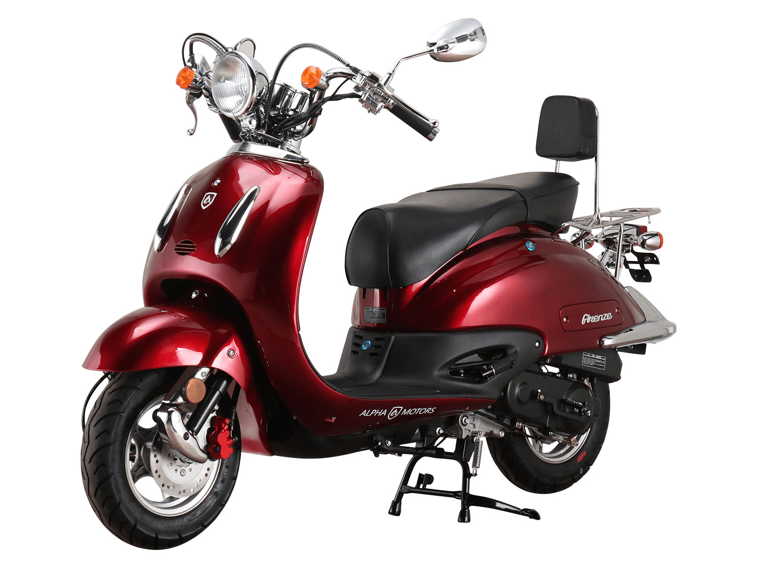 ALPHA MOTORS Mofaroller Firenze 50 ccm EURO5 (45 km/h, Weinrot) – Bild 2 von 4