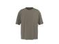Graugrünes Oversize-T-Shirt mit kurzen Ärmeln.