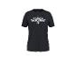 Schwarzes Herren-T-Shirt mit weißem Aufdruck „NAJLEPSZY TOP DAD“ und Sternen.