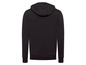 Schwarzer Hoodie mit Kapuze.