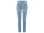 Eine blaue Skinny Jeans für Damen.