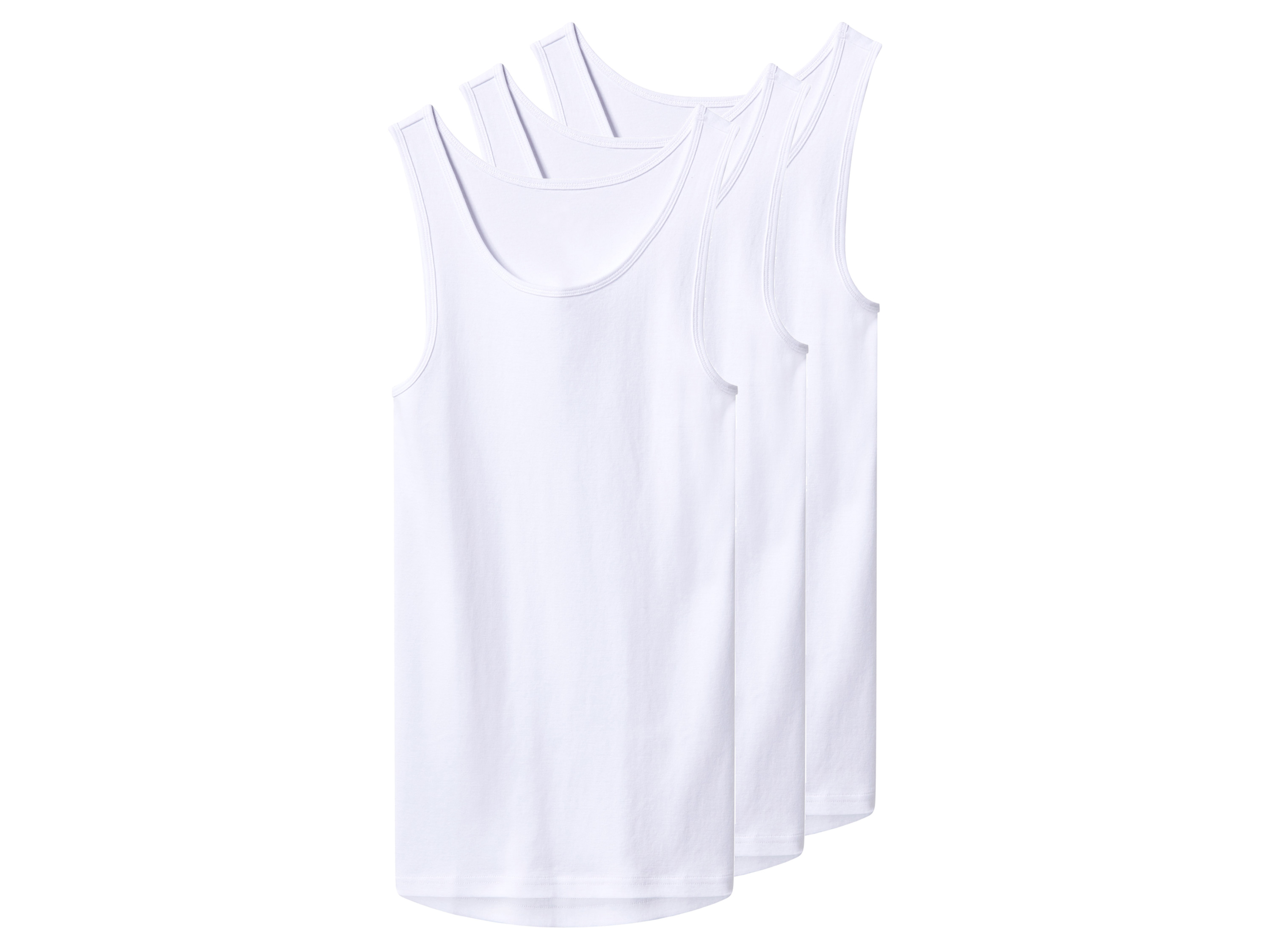 ESMARA MEN Herren Achselhemd Feinripp, 3 Stück (Weiß, 7/XL)