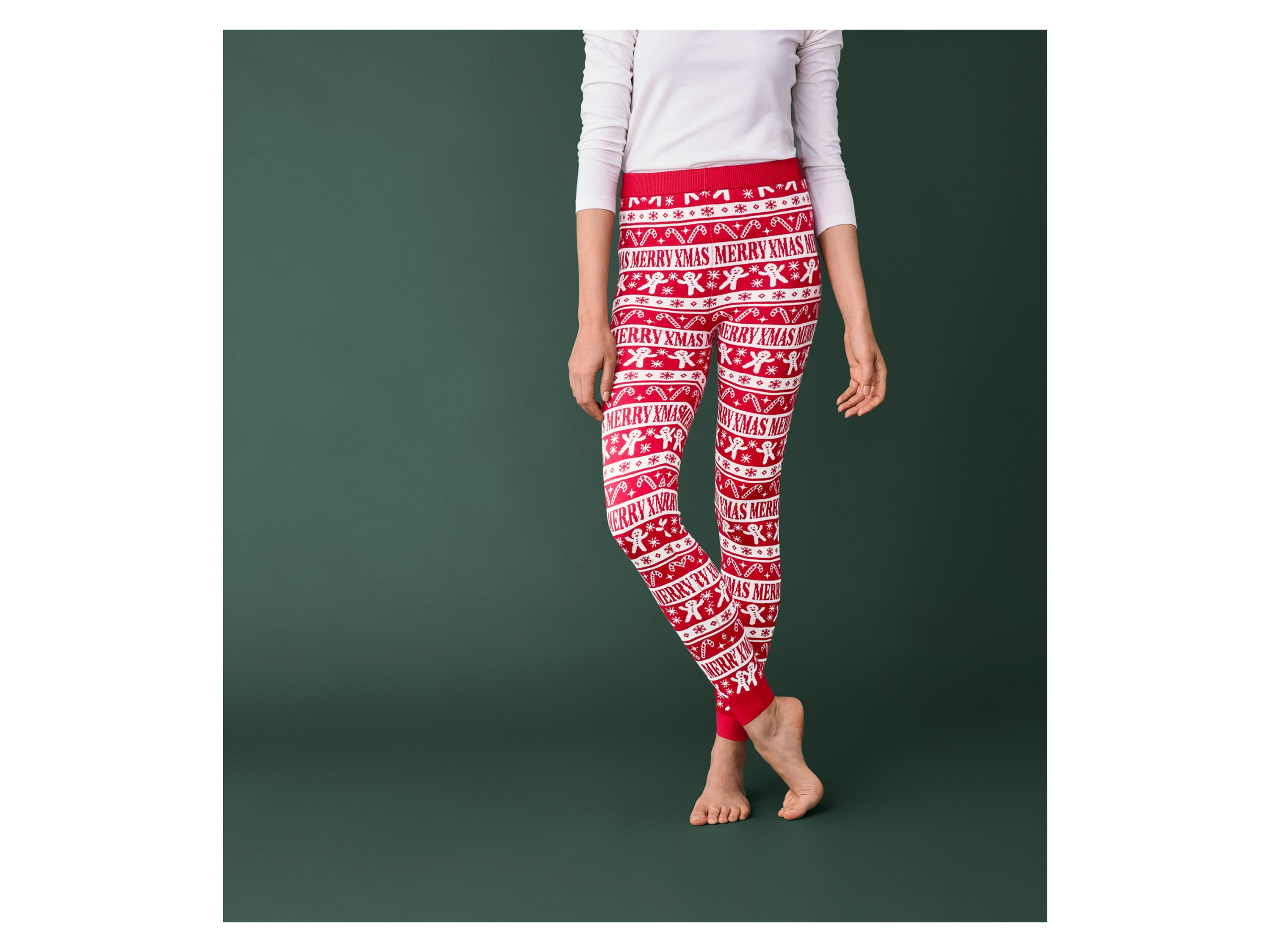ESMARA® Damen Leggings Weihnachten (Rot, L(44/46)) – Bild 2 von 3