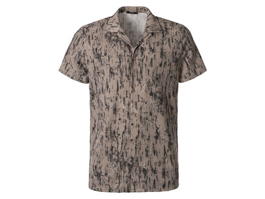 LIVERGY® Herren Resortshirt in Batikoptik, beige
