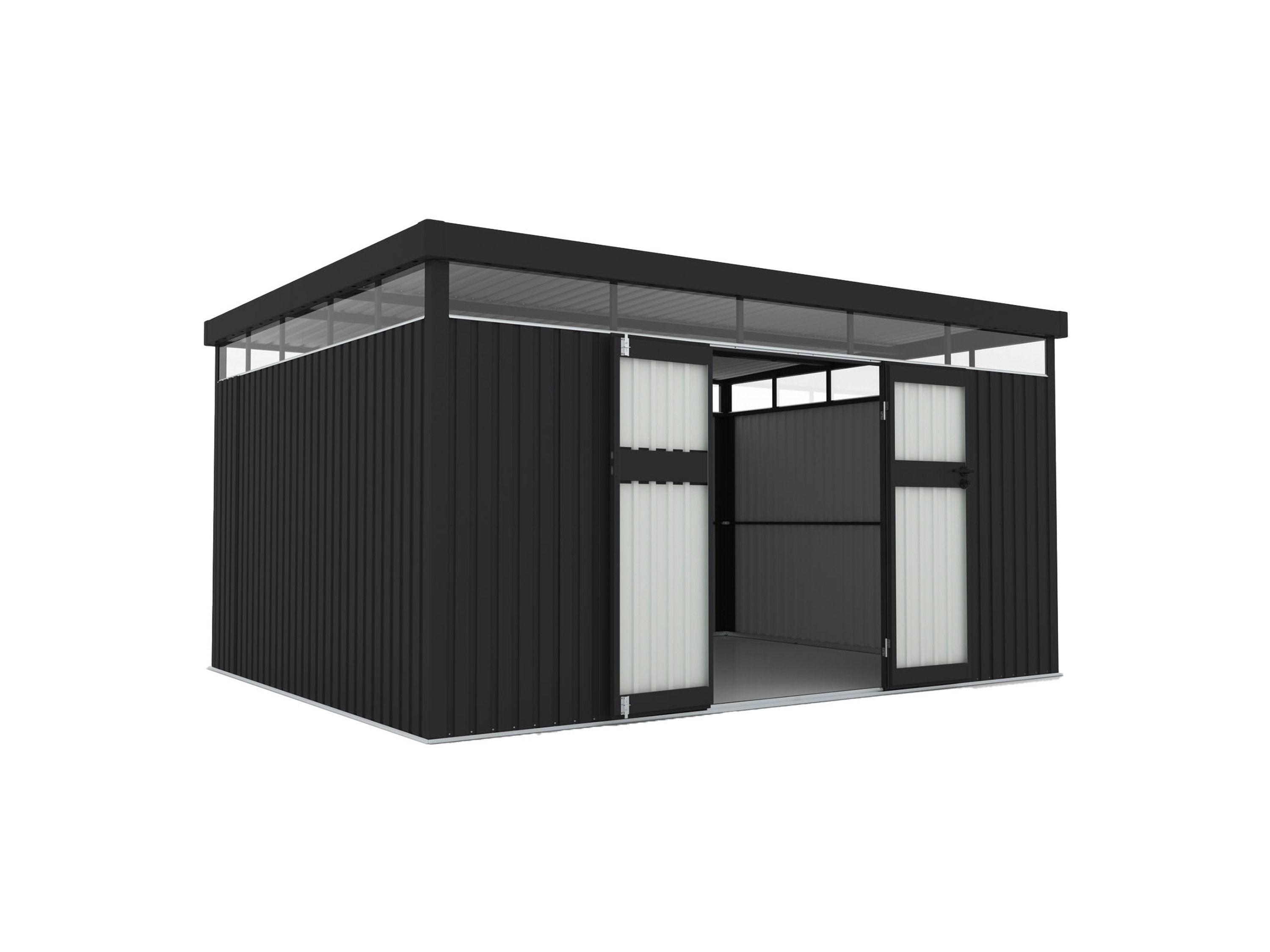 JUSKYS Gerätehaus »Luzern«, aus Metall (XL 12 m², Anthrazit) – Bild 4 von 4